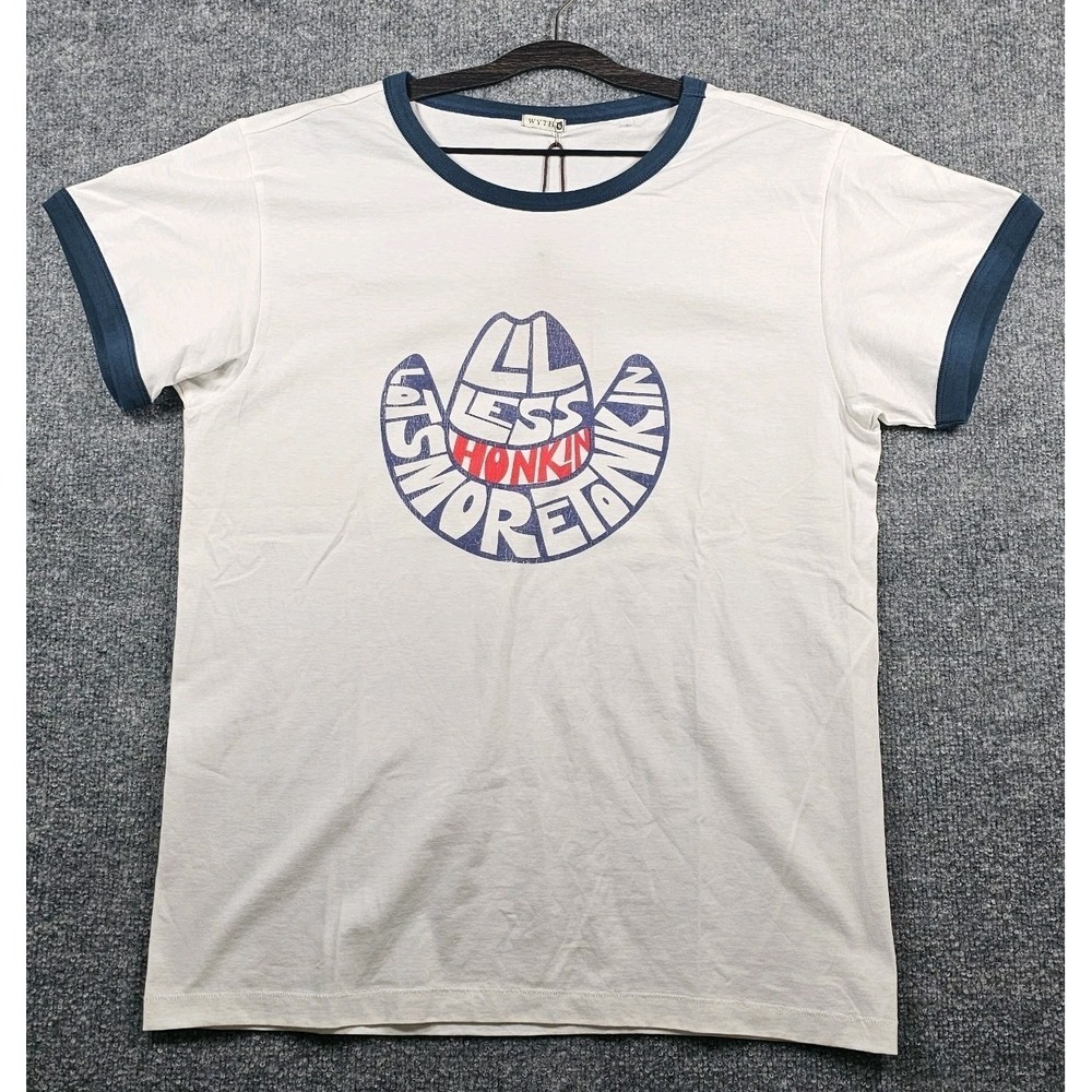 Wythe Graphic Ring Collar Tee T- Shirt  Large Lil Less Honkin Lots More Tonkin